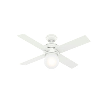 44 inch Hepburn with LED Light Ceiling Fans Hunter Matte White - Matte White 