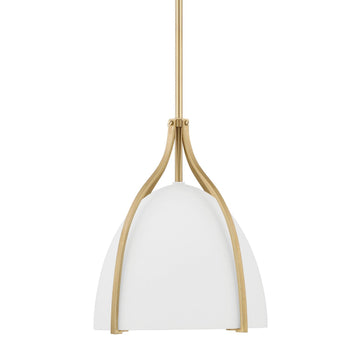 Arcelia White Glass 1 Light Medium 12 Inch Pendant Lighting Hunter Alturas Gold - Cased White 