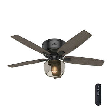 Bennett Low Profile with Light 52 inch Ceiling Fans Hunter Matte Black - Greyed Walnut 