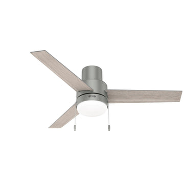 Brunner Low Profile with LED Light 52 inch Ceiling Fans Hunter Matte Silver - Light Gray Oak 