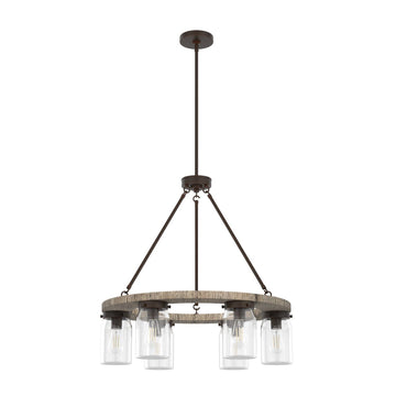 Devon Park 6 Light Chandelier Lighting Hunter Onyx Bengal - Barnwood 
