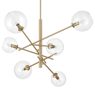 Farling 6 Light Extra Large 43 Inch Chandelier Lighting Hunter Alturas Gold - Clear 