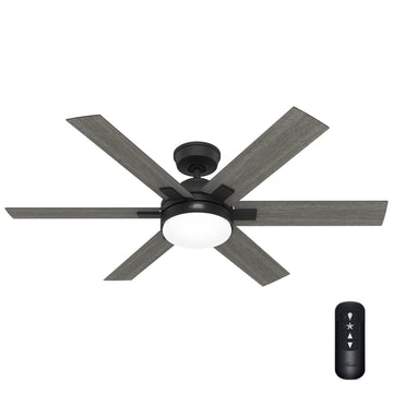 Georgetown Indoor HunterExpress with LED Light 52 inch with remote Ceiling Fans Hunter Matte Black - Dark Gray Oak 