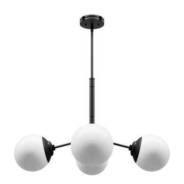 Hepburn 4 Light Chandelier Lighting Hunter Matte Black - Cased White 