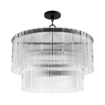 Ontario Jasmine Roth 6 Light Medium 24 Inch Chandelier Lighting Hunter Matte Black - Clear 