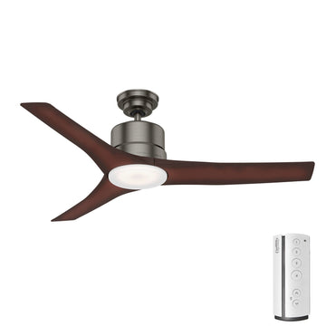 Piston Outdoor with LED Light and Remote Control 52 inch Ceiling Fans Casablanca Brushed Slate - Coffee Beech 